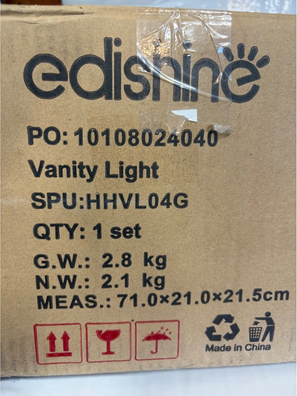 Edisine Vanity Light with Three Glass Shades in Brushed Nickel Finish